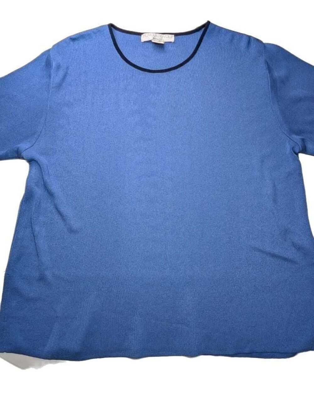 Howard Wolf Escape Blue Knit Short Sleeve Top Size L
